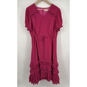 Rachel Parcell Pink Ruffle Dress Size XL Tie Waist
